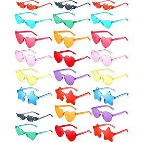 Kanayu Mixed Style Rimless Sunglasses Retro Party Favors Eyewear for Bachelor Party Photoshoot Costume Accessories