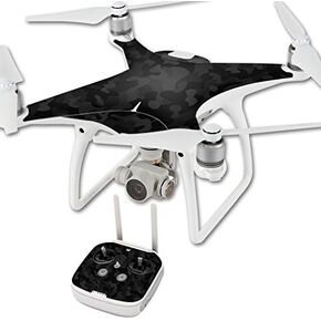 MightySkins Skin Compatible with DJI Phantom 4 Quadcopter Drone wrap Cover Sticker Skins Black Camo