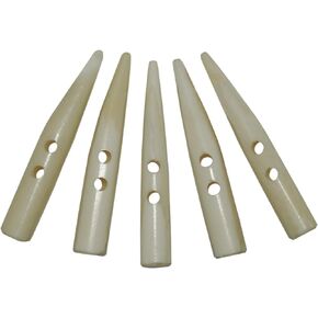 Viking Handcrafted Genuine Bone Toggles Set of 5 White