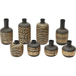 Main + Mesa Decorative Stoneware Vases, Set of 8