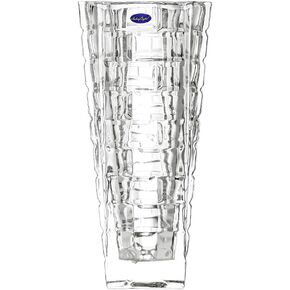 Amlong Crystal Large Size Clear Floral Vase 12 inches High (6 inch Top and 3 inch Bottom)