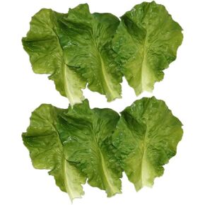 6pcs Simulation Green Lettuce Leaves PVC Material Fake Vegetable Model Kitchen Artificial Foods