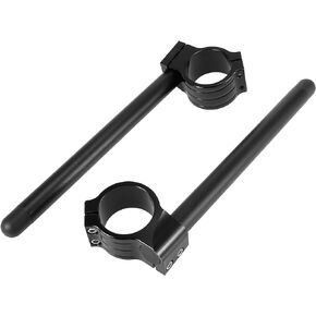 Motoforti 1 Pair 50mm Motorcycle Handlebar Adjustable Motorbike Clip Ons Handle Bar Universal Replacement Black