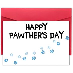 Dog Dad Card, Dog Father's Day Card, Happy Pawther’s Day Card, Cute Pet Father's Day Card, Fathers Day Good Gifts From Dog Cat