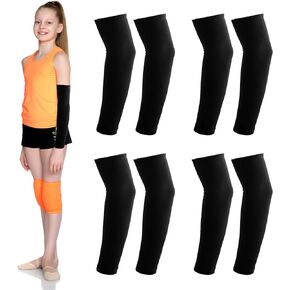 4 Pairs Kids Sun Blocking Arm Sleeves, Protection Cooling Basketball Tennis Football Volleyball Baseball Softball Outdoor Sport Activity Guard Cover Protective Compression Armwear Sunblock Essential