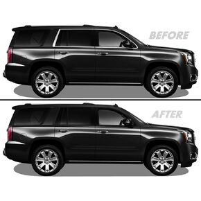 SlickMod Chrome Delete Blackout Vinyl Overlay for 2015-2020 GMC Yukon Window Trim (Gloss Black)
