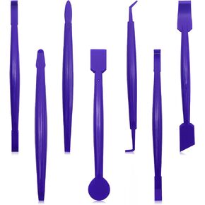 7pcs Car Wrapping Vinyl Tool Kit, Curves Slot Corner Installing Tool, Auto Wrap Edge Trimming Stick for Details Processing Fit for Contour Vehicle Wraps Auto Stickers, Car Window Film(Blue)