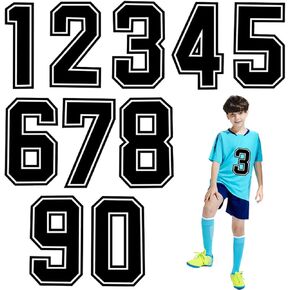 Number Iron on Decals Heat Transfer Vinyl Stickers 8 Inch Number 0-9 Black Set Iron on Patches DIY Design for T-Shirt Jersey Team Uniform Sports Pocket Craft Clothing Decor