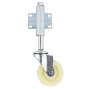 4inch Gate Wheel Adjustable with Spring Suspension Loaded for Wooden, Metal Swing Gate, Swivel Caster Heavy Duty 440lbs Load Capacity for Furniture Table Trolley, Nylon
