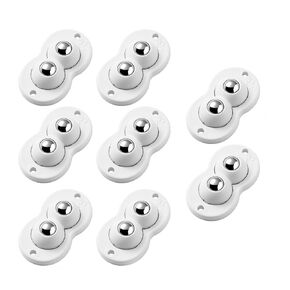 8 Pcs Small Caster Wheels Appliance Roller Self Adhesive Swivel Casters Stick on Wheels Stainless Steel Paste Small Appliance Casters Bead Universal Wheel for Furniture Box (Versatile Double Bead)