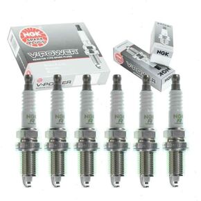 Sixity Auto 6 pc NGK V-Power Spark Plugs compatible with Jeep Grand Cherokee 3.7L V6 2005-2010