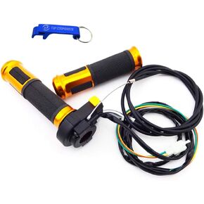 TC-Motor 22mm 7/8'' Aluminum Rubber Hand Grips Throttle Cable Kill Stop Switch for 2 Stroke 49cc 50cc 60cc 80cc Motorized Bicycle Push Bike (Red)