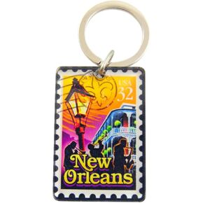 New Orleans Louisiana Key Chain Acrylic Souvenir Keychain Retro Gift 2 Inch
