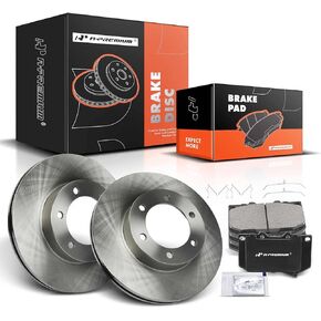 A-Premium 12.55 inch (318.7mm) Front Drilled and Slotted Disc Brake Rotors + Ceramic Pads Kit Compatible with Select Toyota Model - Tundra 2000-2003, Sequoia 2001-2003, 3.4L 4.7L, 6-PC Set