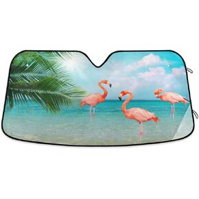 Vintage Ocean Sea Turtle Starfish Map Car Windshield Sunshade Foldable Blocks Sun Visor Protector Keep Cool for Car Truck SUV