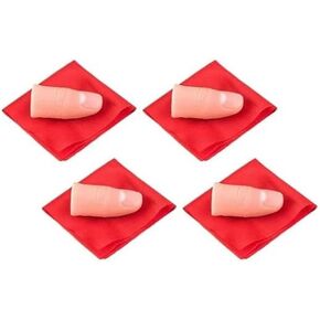 4 Sets Finger Magic Trick,Ture to Life Disappearing Silk Fake Thumb Tip Easy to Wear and Use Small in Size and Light in Weight,Novelty and Gag Toys