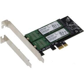 Sedna - PCI Express Dual M2 (Key B SATA 6G) SSD Adapter with Low Profile Bracket (SSD not Included)