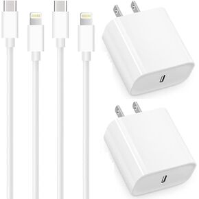 2 Pack [Apple MFi Certified ] 20W USB C Wall Chargers 6FT Cables Compatible with iPhone 14/14 Pro/14 Pro Max/14 Plus/13/13Pro/12/12 Pro/11/11Pro,iPad, Fast Charging