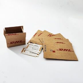 Miniature DIY Set Shipping Boxes Sets 5P(Unfolded) with Shipping Labels 1:12 Scale Models Dollhouse Accessory Box Miniature (AX)