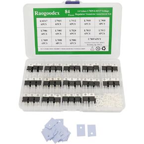 84Pcs 14 Value L7805-LM317 Voltage Regulator Transistor Assortment Kit