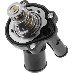 X AUTOHAUX Engine Coolant Thermostat Housing Assembly for Ford Transit Connect 2014-2017 3M4Z8575B Plastic Metal Black