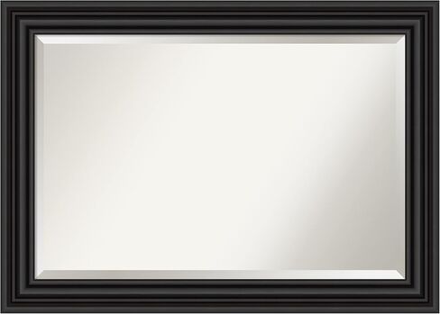 Amanti Art Bathroom Mirror, Colonial Black Wall Mirror for use as Bathroom Vanity Mirror Over Sink (30 x 42 in.) Beveled Mirror, Black Mirror, Traditional Mirror from WI, USA in Saudi Arabia