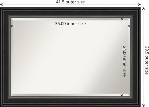 Amanti Art Bathroom Mirror, Colonial Black Wall Mirror for use as Bathroom Vanity Mirror Over Sink (30 x 42 in.) Beveled Mirror, Black Mirror, Traditional Mirror from WI, USA in Saudi Arabia