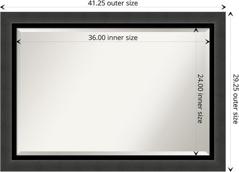 Amanti Art Bathroom Mirror, Colonial Black Wall Mirror for use as Bathroom Vanity Mirror Over Sink (30 x 42 in.) Beveled Mirror, Black Mirror, Traditional Mirror from WI, USA in Saudi Arabia