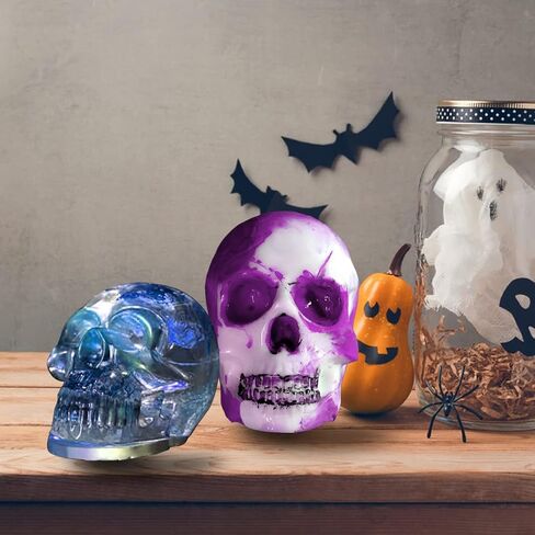 3 قطع قوالب جمجمة ثلاثية الأبعاد، قالب سيليكون جمجمة AIFUDA قالب جمجمة وجه ندبة من الراتنج مع 1 قالب كوستر جمجمة لحرف صب الإيبوكسي المصنوعة من الراتنج in Kuwait