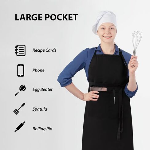 ROTANET Extra Large Apron for Men Adjustable Bib Apron with 2 Pockets Cooking Kichen Aprons Women Chef Water & Oil Resistant in Saudi Arabia