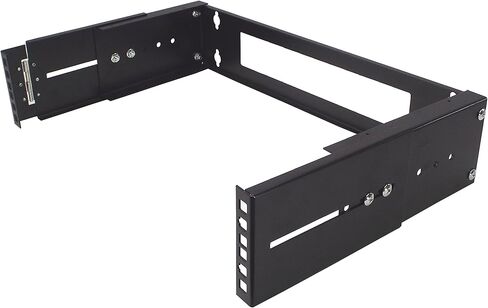 2U 19-Inch Hinged Extendable Wall Mount Bracket Collapsible Network Equipment Rack - Black in Kuwait