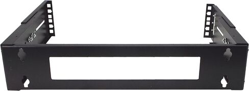 2U 19-Inch Hinged Extendable Wall Mount Bracket Collapsible Network Equipment Rack - Black in Kuwait