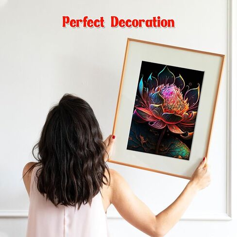 NAIMOER Lotus Diamond Art Kits for Adults, DIY Full Drill 5D Diamond Art Flowers Diamond Art Landscape Perfect for Relaxation and Home Wall Decor 30x40cm in Saudi Arabia