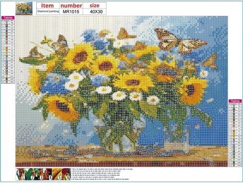 BLESOUYI 5D Sunflowers Diamond Art Painting Kits for Adults Butterfly Flowers Bottles Blessing Words DIY Round Diamond Art Kits Flowers Picture Art for Home Wall Decoration,15.7x11.8 inch in Saudi Arabia
