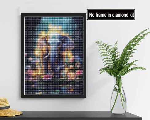 Reofrey Diamond Art Painting Kits for Adults Elephants, Diamond Art Animals Full Drill Round Rhinestone, Cross Stitch Embroidery Canvas for Crafts Decor (30x40cm/12x16 inch) in Saudi Arabia