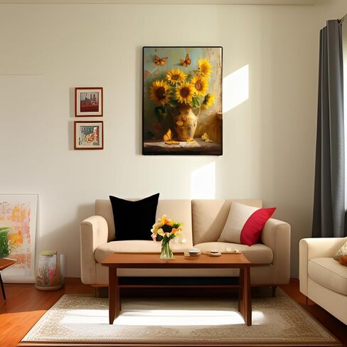 Bilowk Sunflower Diamond Painting Kits for Adults, Full Drill Diamond Dots Paintings DIY Crafts Kits for Wall Wedding Home Decor Gifts (12x16inch) in Saudi Arabia
