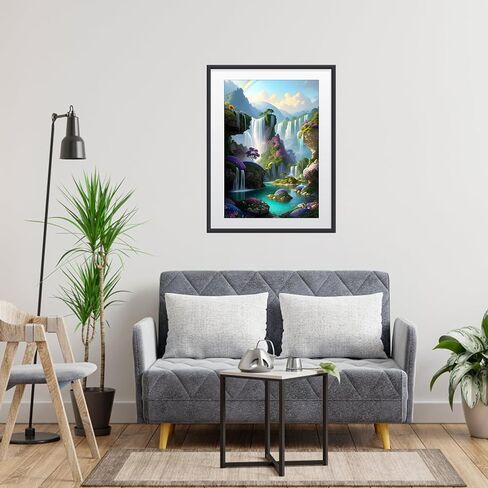 مجموعات الرسم الفني الماسي 5D من MOGTAA للبالغين، مجموعات رسم الماس للمناظر الطبيعية للمبتدئين، مجموعات نقاط الماس الحفر الكاملة الفن والحرف اليدوية لديكور المنزل 12 × 16 بوصة in Kuwait