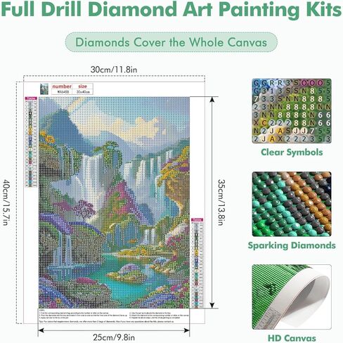 مجموعات الرسم الفني الماسي 5D من MOGTAA للبالغين، مجموعات رسم الماس للمناظر الطبيعية للمبتدئين، مجموعات نقاط الماس الحفر الكاملة الفن والحرف اليدوية لديكور المنزل 12 × 16 بوصة in Kuwait