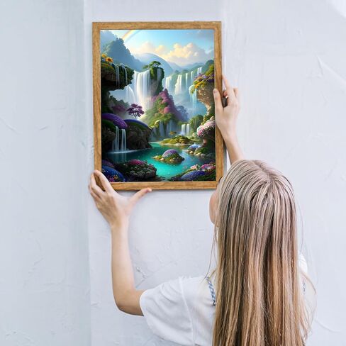 مجموعات الرسم الفني الماسي 5D من MOGTAA للبالغين، مجموعات رسم الماس للمناظر الطبيعية للمبتدئين، مجموعات نقاط الماس الحفر الكاملة الفن والحرف اليدوية لديكور المنزل 12 × 16 بوصة in Kuwait