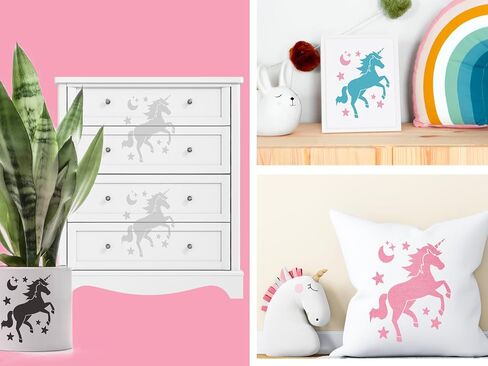 Unicorn Stencil 10 х 10 inch - Reusable Stencils for Painting and Crafts Unicorn Stencil for Painting on Wood, Canvas, Paper, Fabric, Walls and Furniture in Saudi Arabia