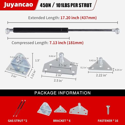 200N/45lb دعامات غاز 20 بوصة دعامة كبس بالغاز دعم الرفع للصدمات الغاز دعامة زنبركية للغاز 504 مم، مجموعة من 2 in Saudi Arabia