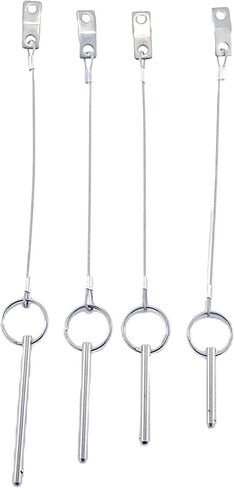 2/4 Pack Stainless Steel 316 Quick Release Pin with Lanyard, Diameter：1/4inch Bimini Top Pin Marine Hardware and Free Screws (Pin Length :51mm, 4) in Saudi Arabia