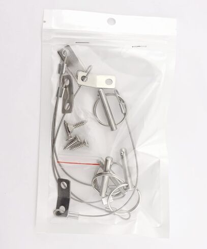 2/4 Pack Stainless Steel 316 Quick Release Pin with Lanyard, Diameter：1/4inch Bimini Top Pin Marine Hardware and Free Screws (Pin Length :51mm, 4) in Saudi Arabia