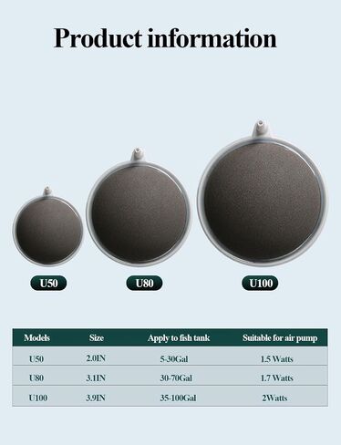 UPETTOOLS Nano Air Stone for Aquarium, Quiet Fine Bubble Diffuser in Kuwait