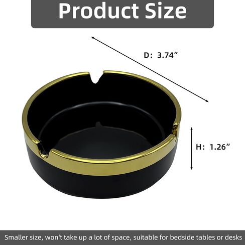 Ceramic ashtray, creative design gold depicted small household smoke extinguishing tray for home, office, coffee table, coffee bar, car in Saudi Arabia