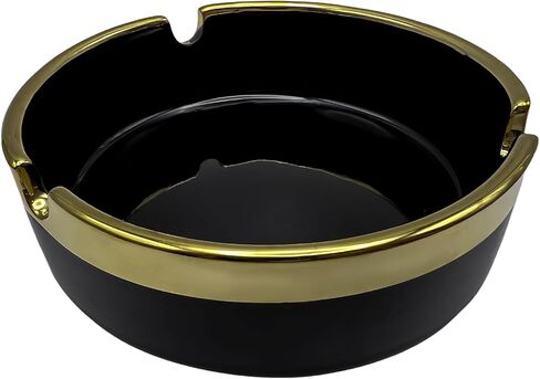 Ceramic ashtray, creative design gold depicted small household smoke extinguishing tray for home, office, coffee table, coffee bar, car in Saudi Arabia
