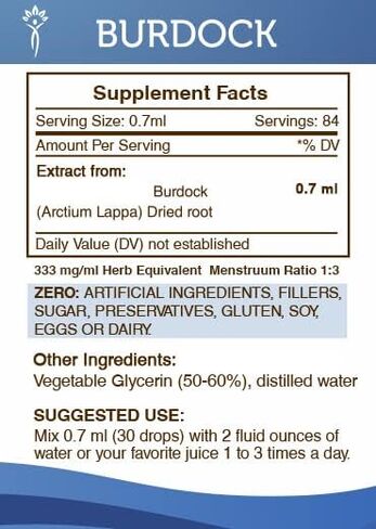 Secrets of the Tribe Burdock Tincture Alcohol-Free Liquid Extract, Burdock (Arctium Lappa) Dried Root 2 FL OZ in Saudi Arabia