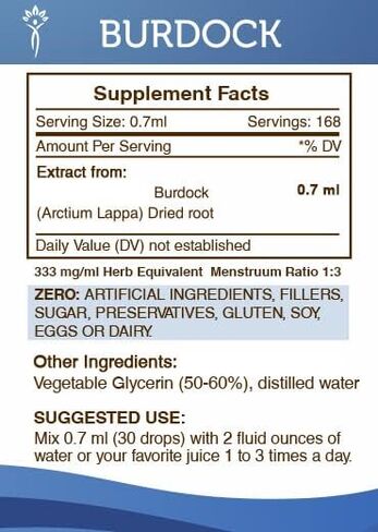 Secrets of the Tribe Burdock Tincture Alcohol-Free Liquid Extract, Burdock (Arctium Lappa) Dried Root 2 FL OZ in Saudi Arabia