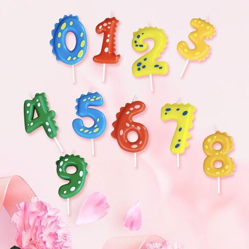 Birthday Number Candles - Number 9 Birthday Candle Green Dinosaur Cartoon Candle for Kids Baby 9th Birthday Party Decoration in Kuwait