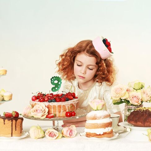 Birthday Number Candles - Number 9 Birthday Candle Green Dinosaur Cartoon Candle for Kids Baby 9th Birthday Party Decoration in Kuwait